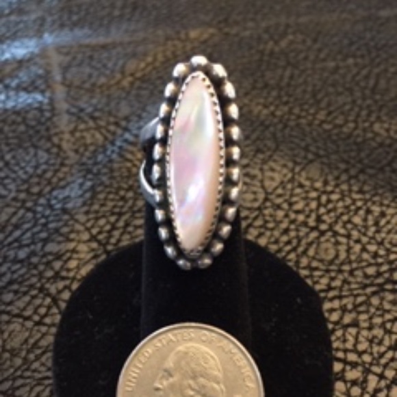 Navajo vintage sterling silver & abalone shell ring- Beautiful - Picture 1 of 2